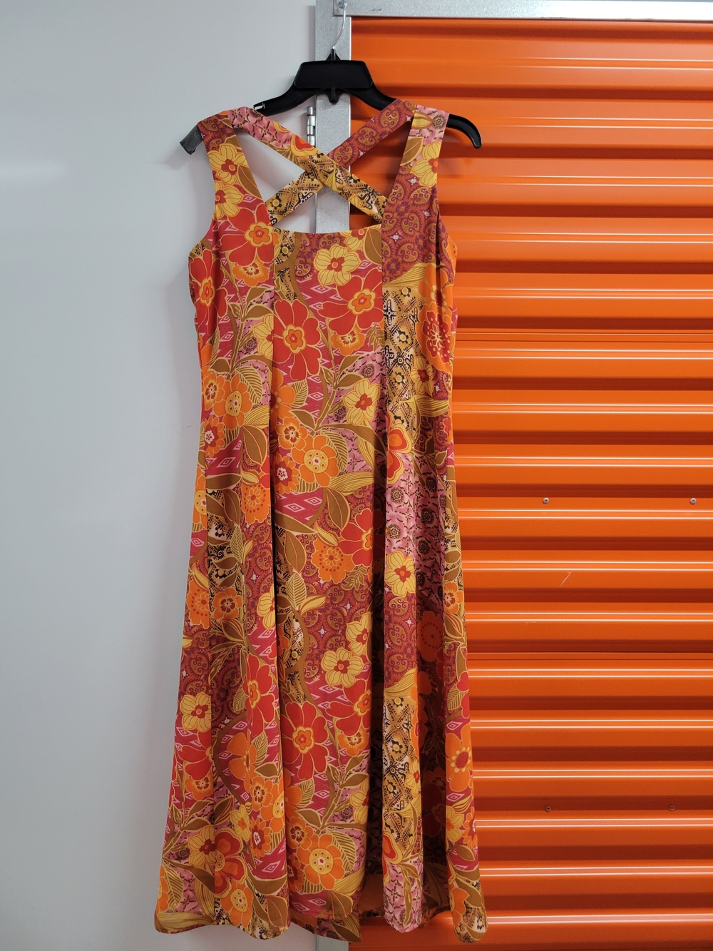 Coldwater Creek Vibrant Floral Maxi Dress in Orange and Yellow